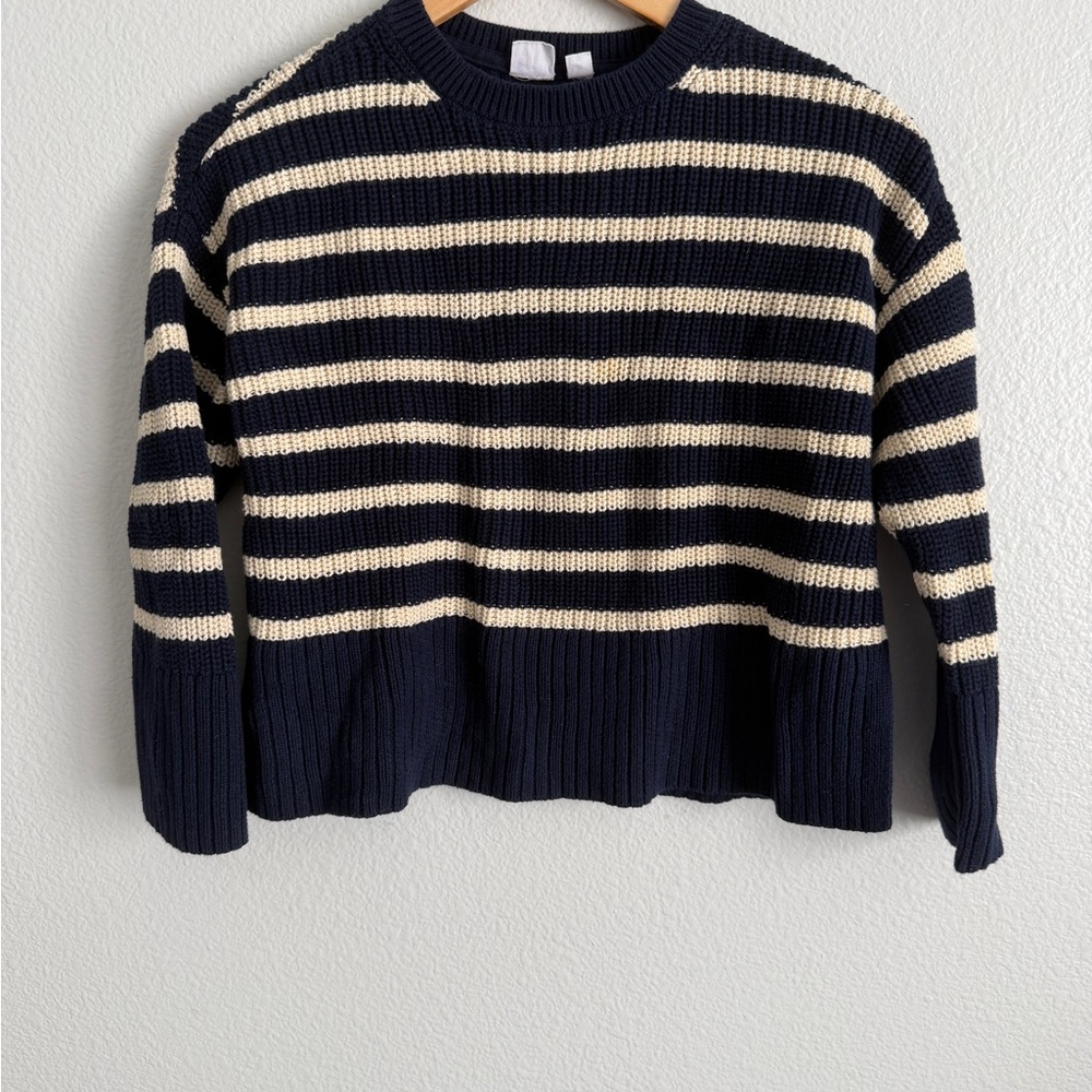 Striped Navy and Cream Girl's Sweater
